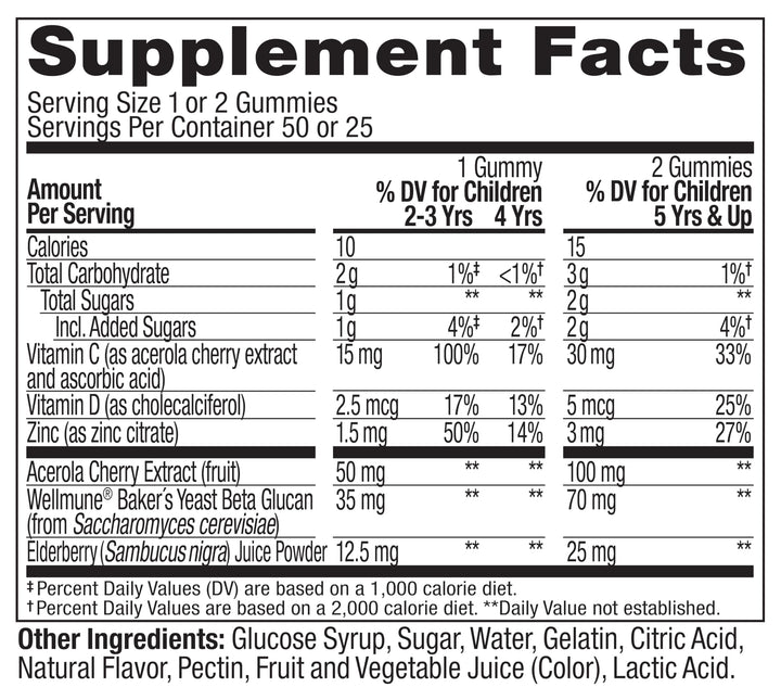 OLLY Kids Immunity Gummy, Cherry, 50 Count