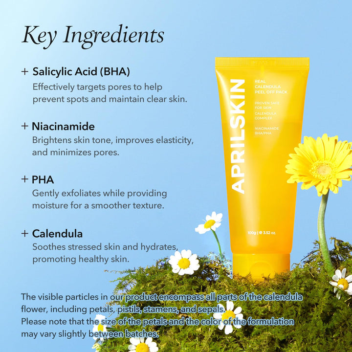 APRILSKIN Calendula Flower-Infused Facial Peel Off Mask, 3.52 fl oz