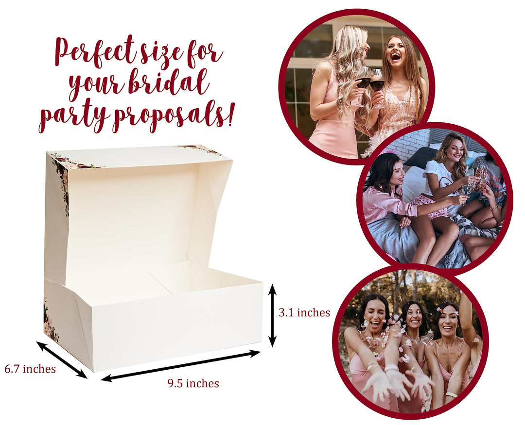 All Ewired Up Bridesmaid Proposal Box Set, Burgundy Geometric, 6 Count