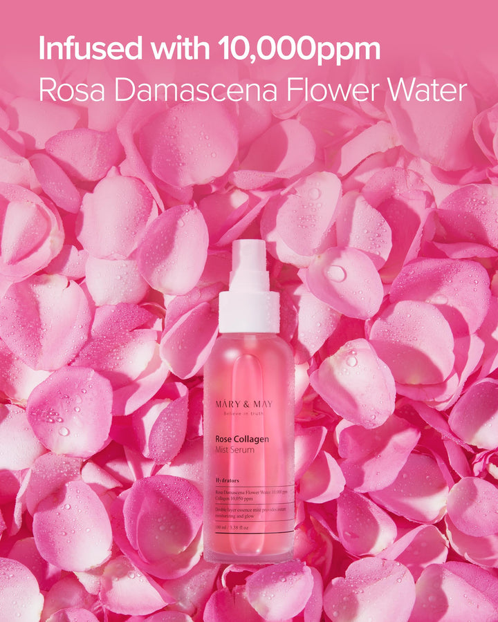 Mary&May Rose Collagen Double-Layer Oil and Water Face Mist, 3.38 fl oz