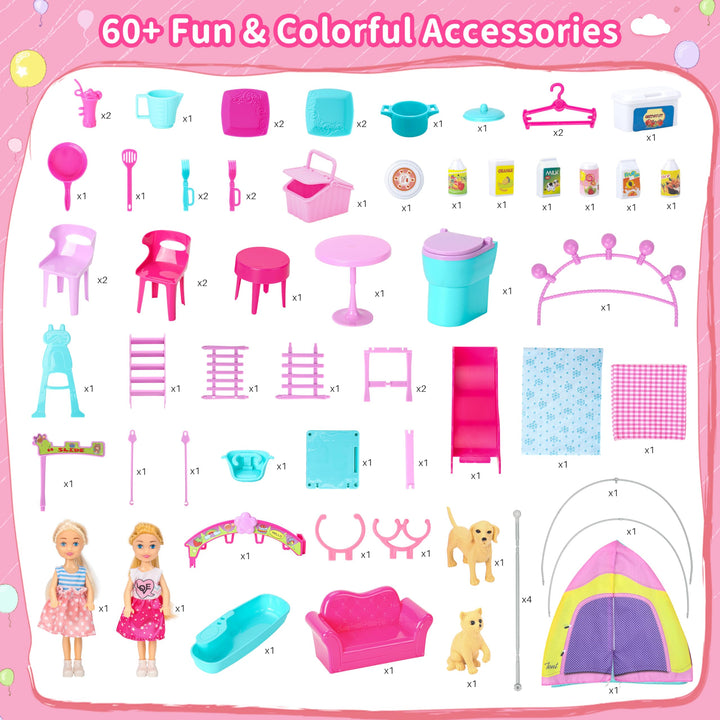 Style Shine 1-Story Dollhouse, Foldable Playset