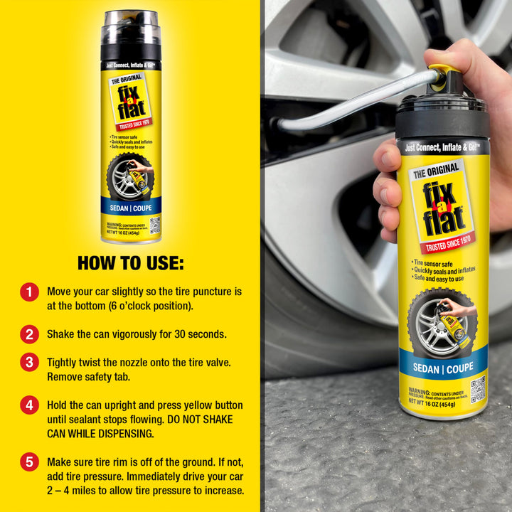 Fix-A-Flat Emergency Tire Repair and Inflator, 16 oz