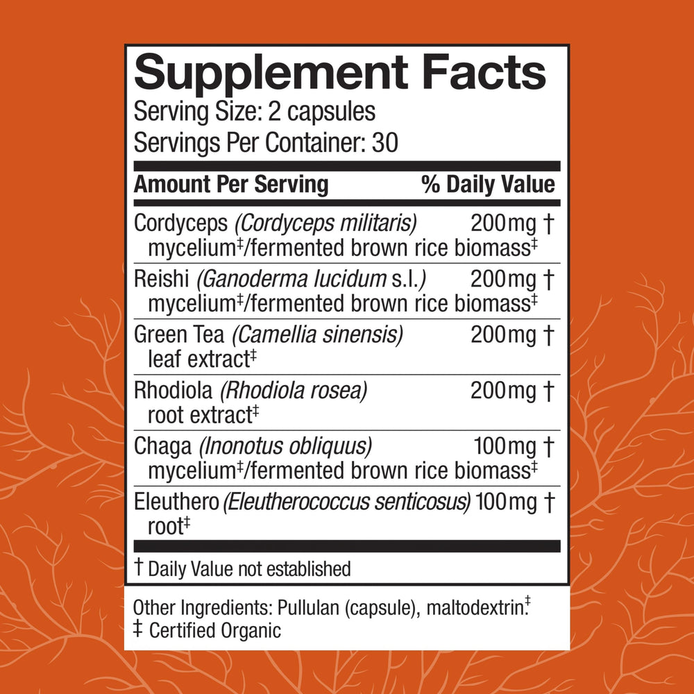 Host Defense Myco Botanicals Energy Formula, 60 Count