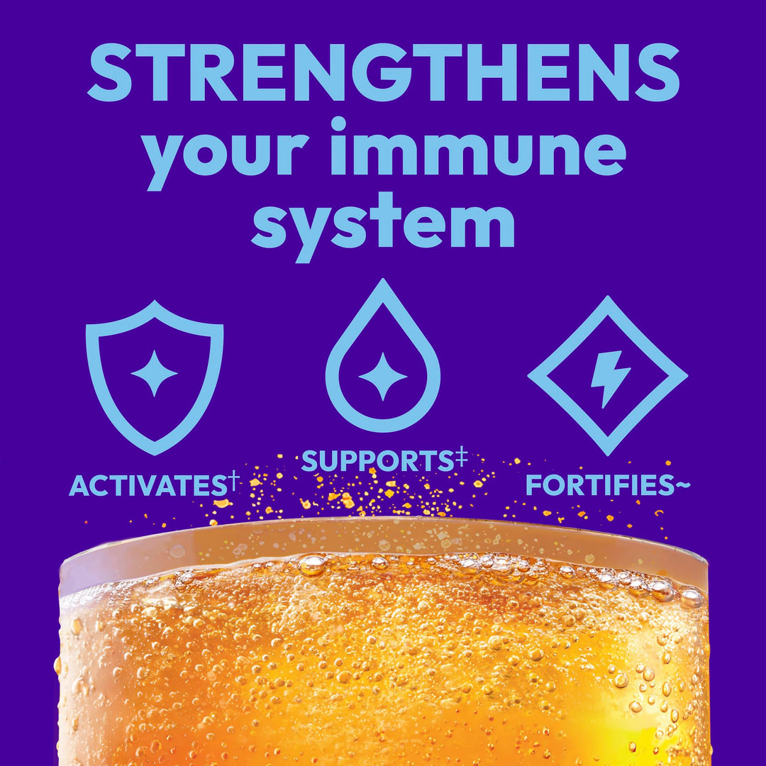 Emergen-C Immune+ Triple Action Immune Support Powder, Super Orange, 30 Count