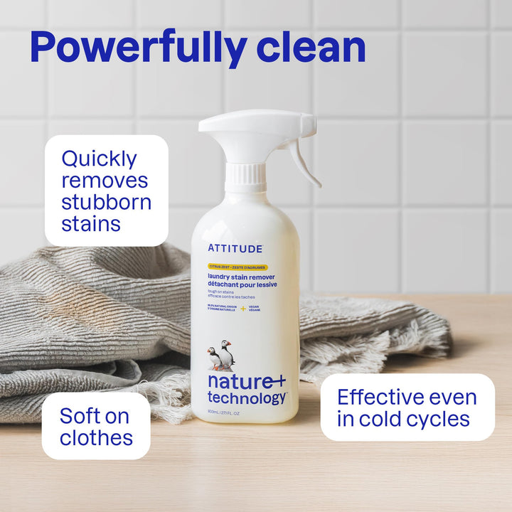 ATTITUDE Laundry Stain Remover, Citrus Zest, 800 ml