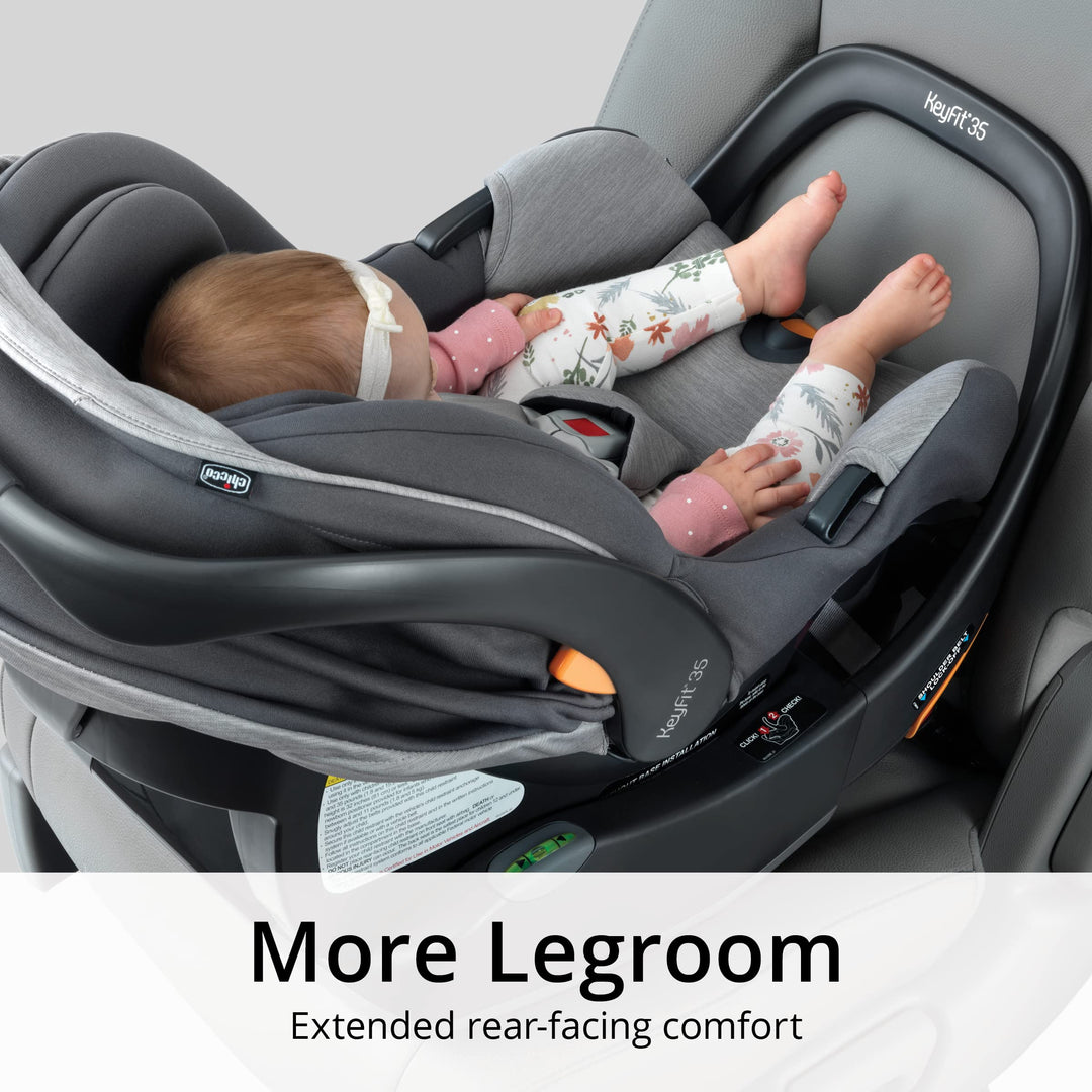 Chicco KeyFit 35 Zip ClearTex Car Seat and Base, Ash/Grey