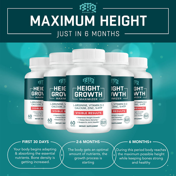 BTQ BIOTEQUE LAB Height Growth Vitamin, 60 Count