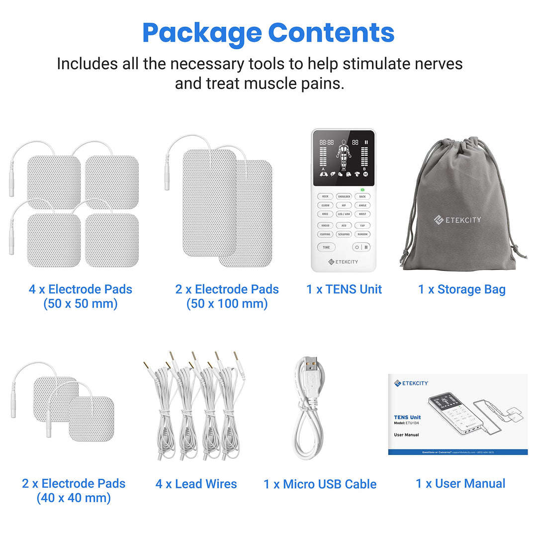 Etekcity TENS Unit Muscle Stimulator, 4 Channels