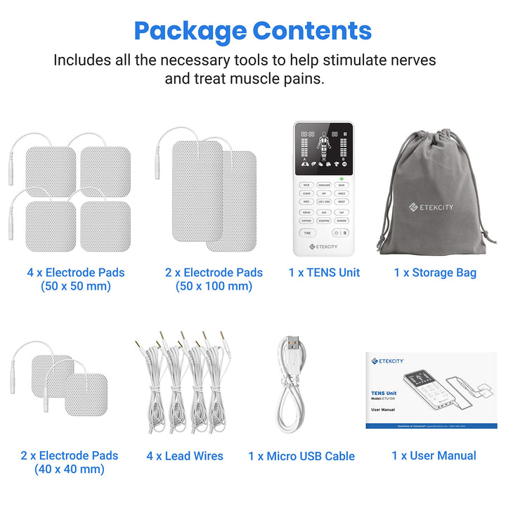 Etekcity TENS Unit Muscle Stimulator, 4 Channels