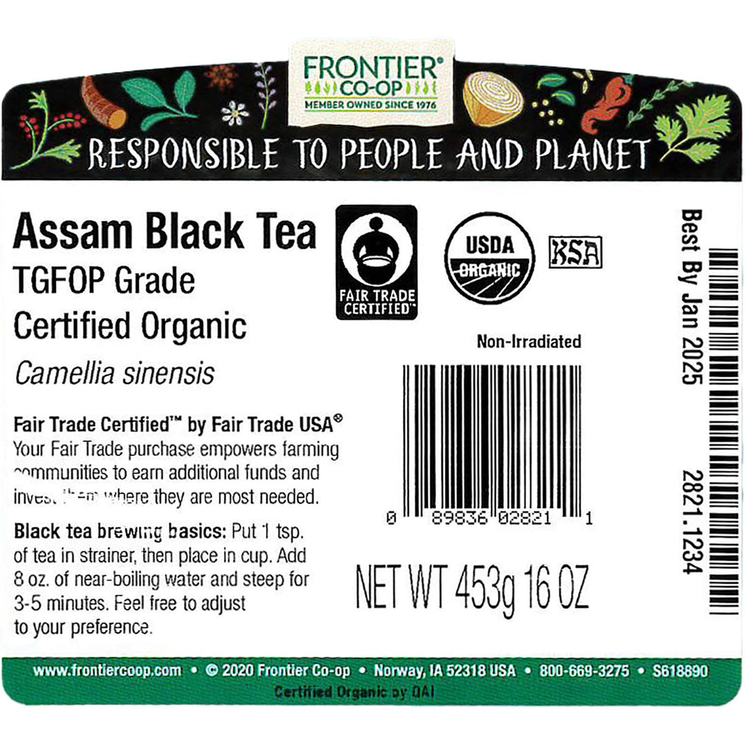 Assam Organic & Fair Trade Black Tea, 1 lb