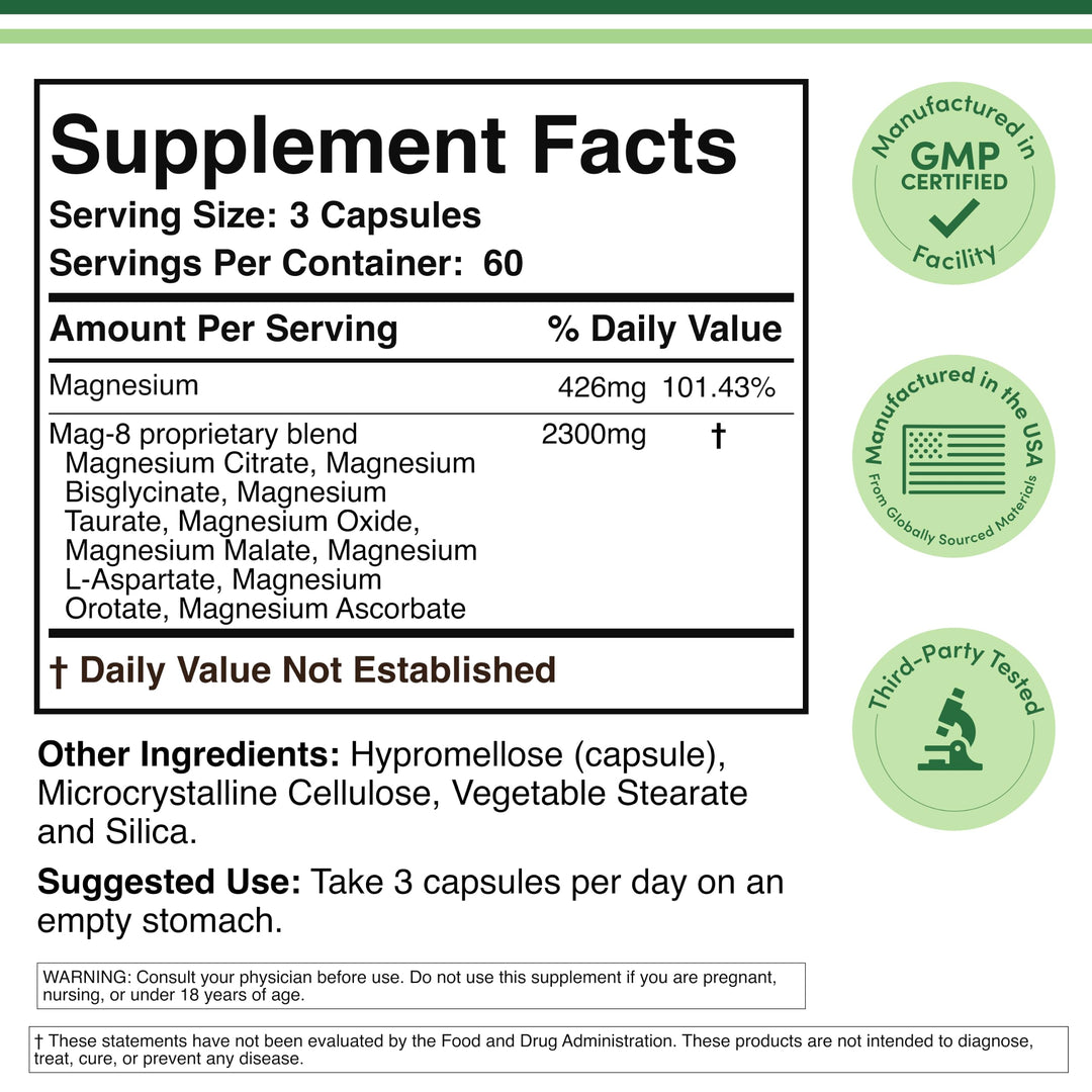 Double Wood Supplements Magnesium Complex, 180 Count