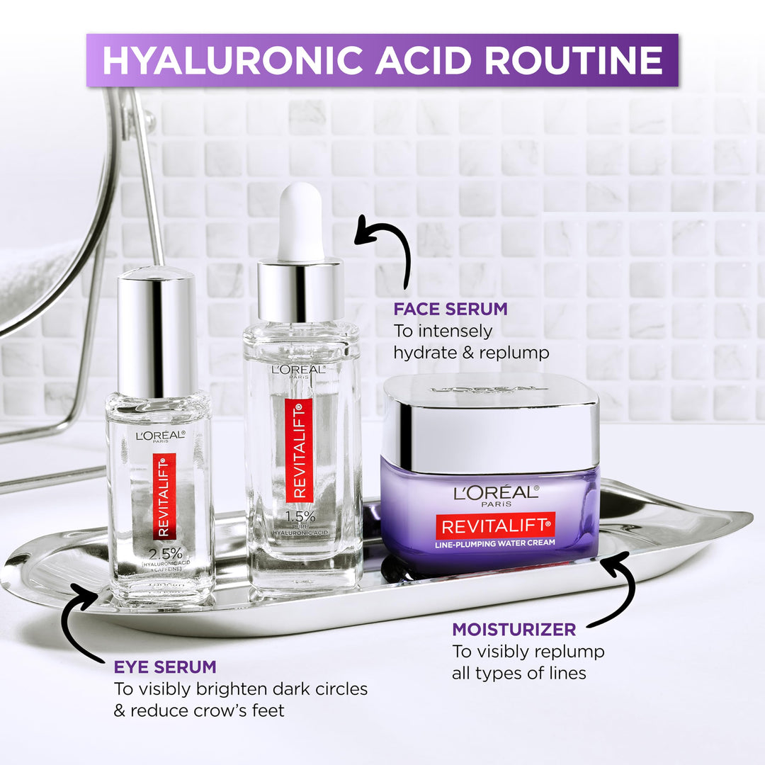 L'Oreal Paris Revitalift Hyaluronic Acid + Caffeine Eye Serum, Fragrance Free, 0.67 fl oz