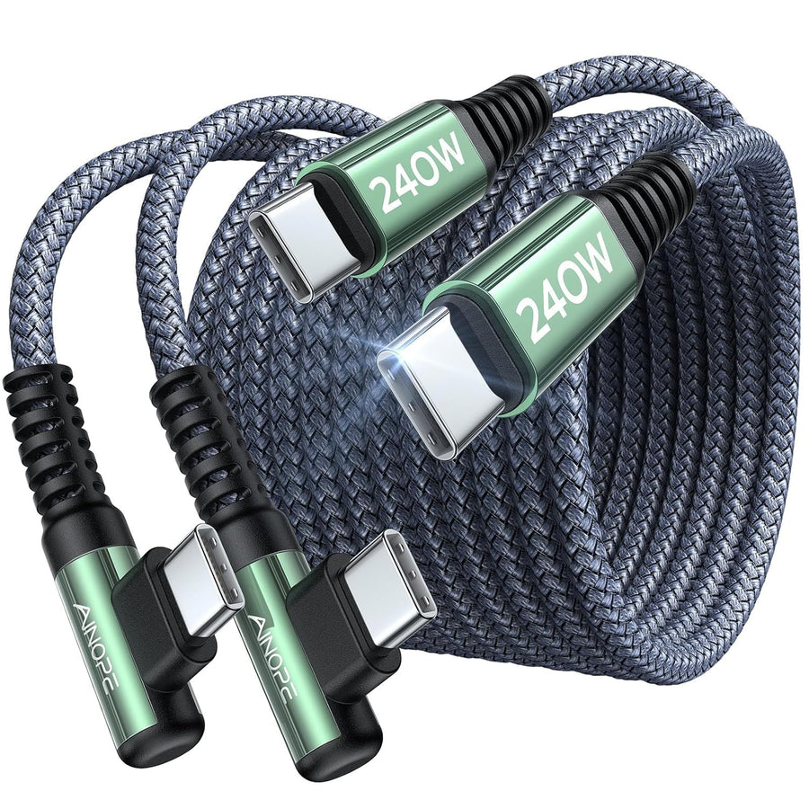 AINOPE USB C to USB C Cable, 6.6 ft, Pack of 2