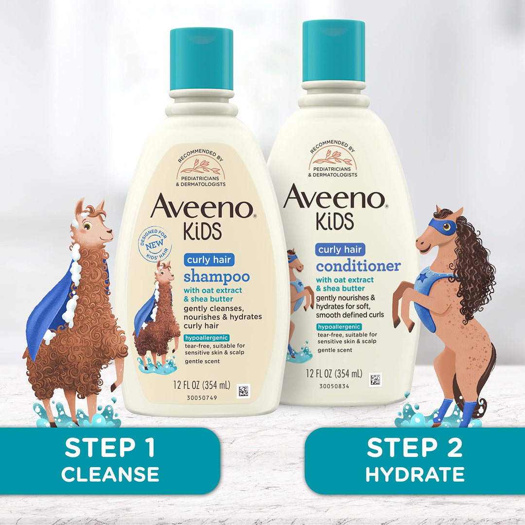 Aveeno Baby Kids Curly Hair Conditioner, 12 fl oz