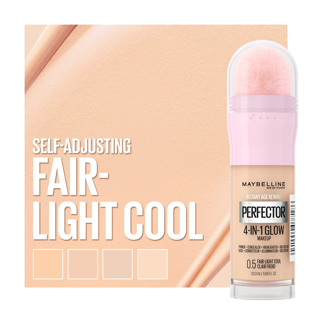 MAYBELLINE Instant Age Rewind Instant Perfector 4-In-1 Glow Makeup, Fair/Light Cool, 0.68 fl oz