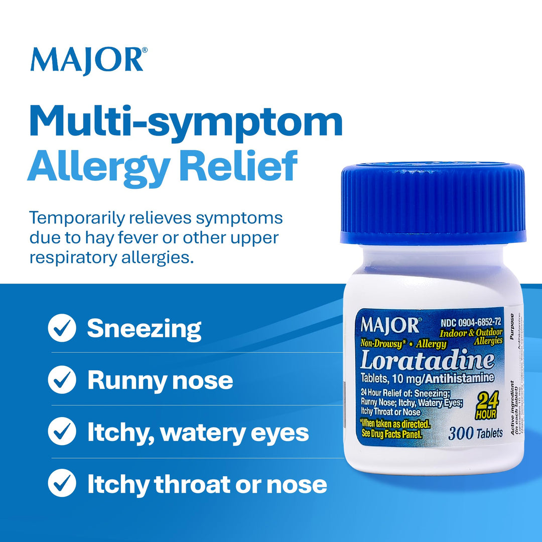 MAJOR Allergy Loratadine Tablets, 10 mg, 300 Count