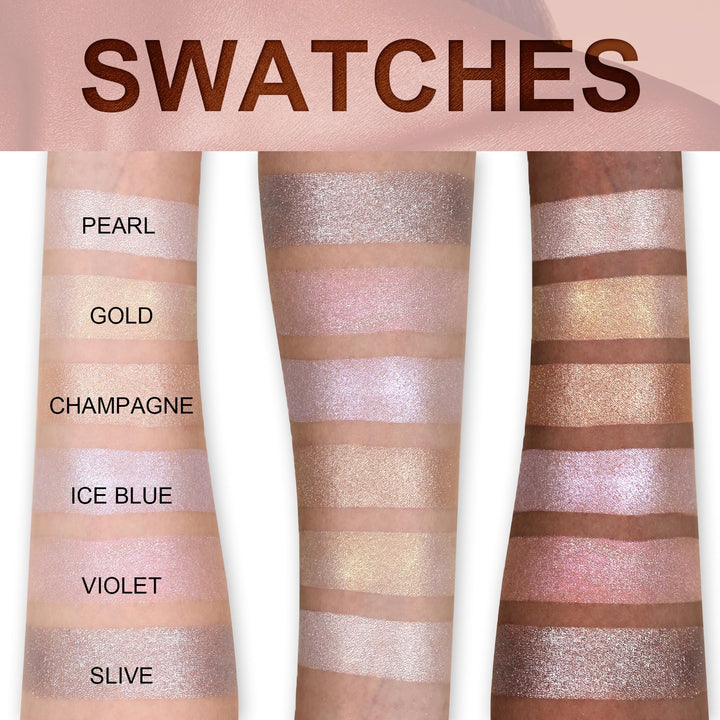 UCANBE Highlighter Makeup Palette, 6 Count