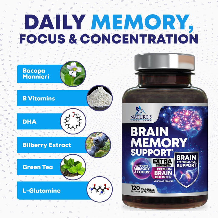 Nature's Nutrition Brain Supplement, 120 Count
