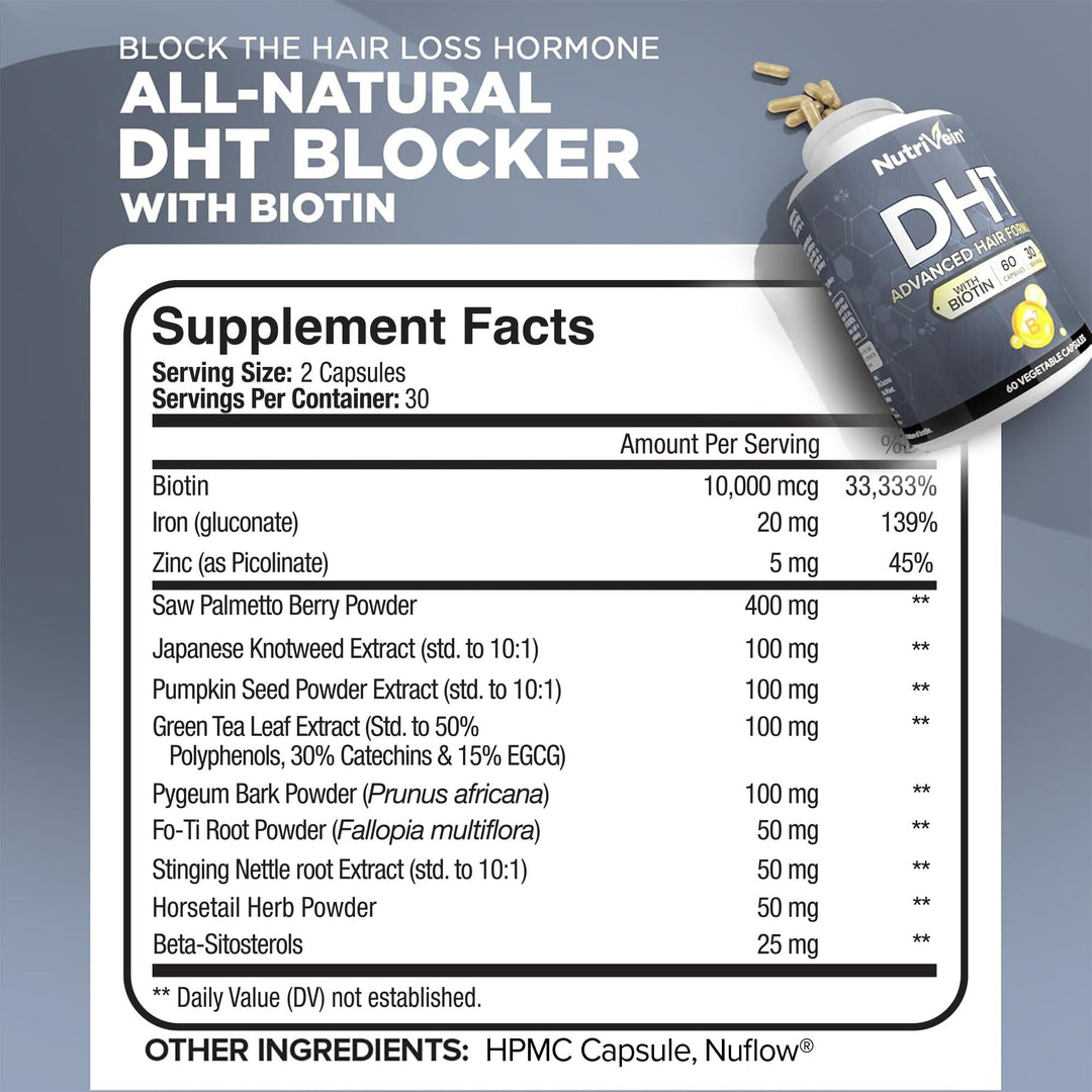 Nutrivein DHT Blocker Capsules, 60 Count