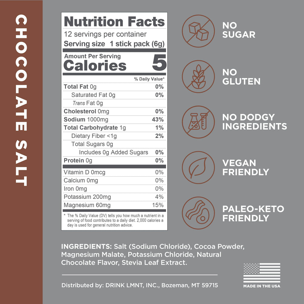 Drink LMNT Hot Chocolate Or Coffee Mixer, Chocolate Medley, 12 Count