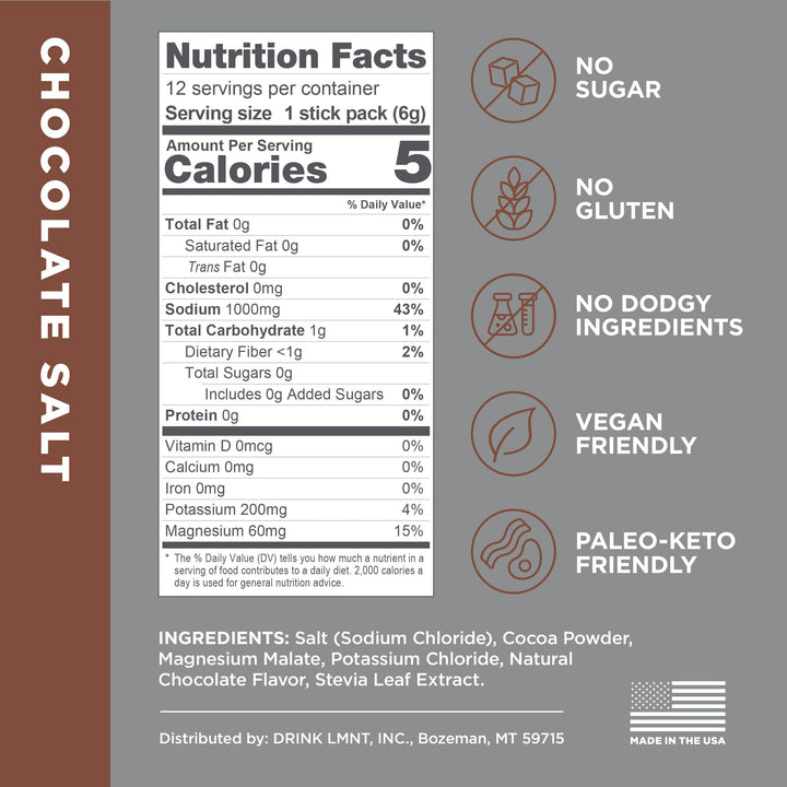 Drink LMNT Hot Chocolate Or Coffee Mixer, Chocolate Medley, 12 Count