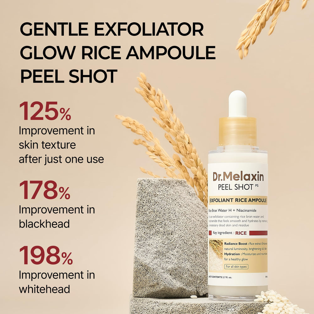 Dr.Melaxin Peel Shot Glow White Rice Peeling Ampoule, 2.71 fl oz