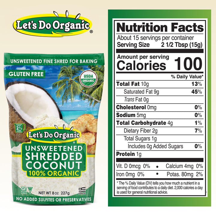 Let's Do Organic Shredded Coconut, 8 oz