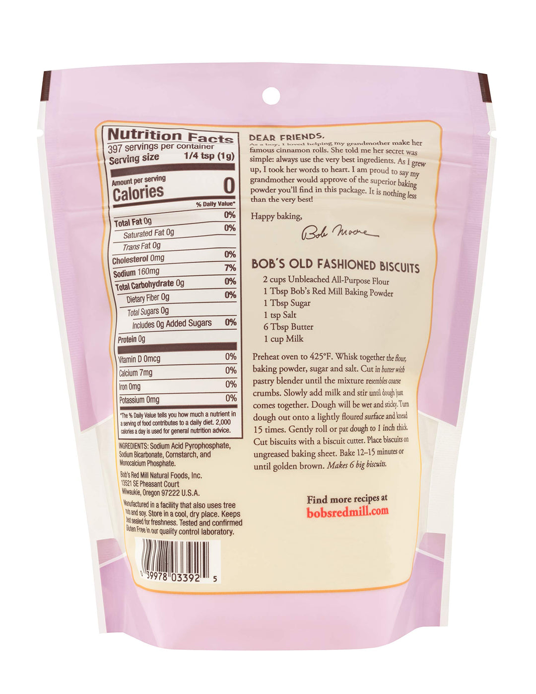 Bob's Red Mill Baking Powder, 14 oz, Pack of 4