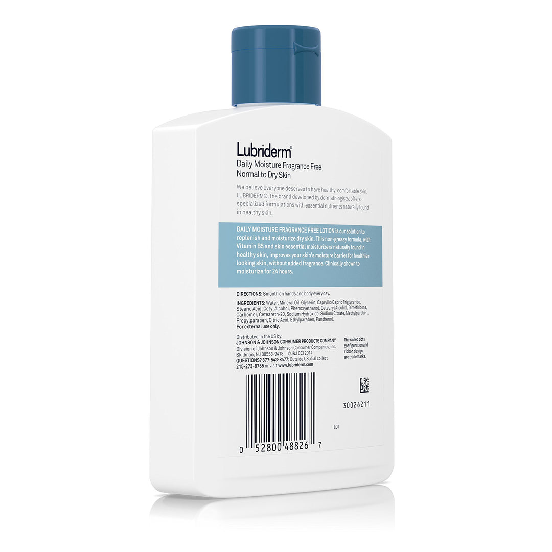 Lubriderm Daily Moisture Lotion, Fragrance Free, 6 fl oz