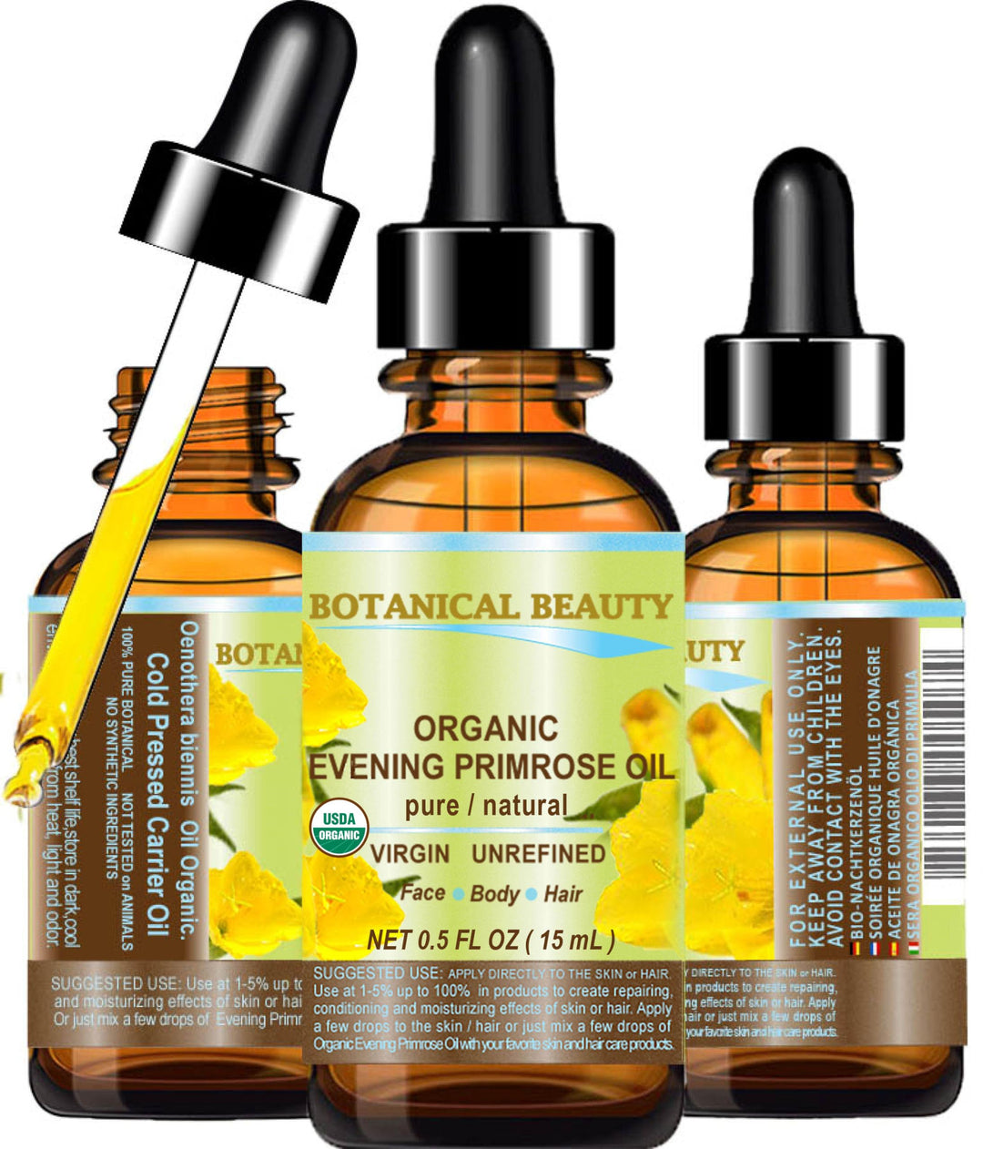 Botanical Beauty Organic Evening Primrose Oil, 0.5 fl oz