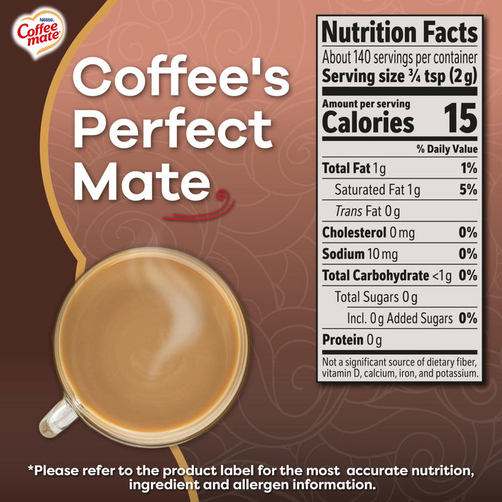 Coffee Mate Chocolate Creme Zero Sugar Powder Creamer, 10.2 oz