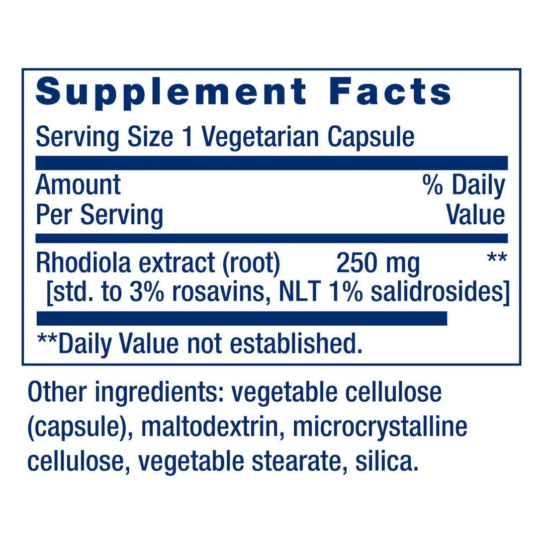Life Extension Rhodiola Extract, 250 mg, 60 Count