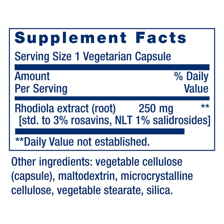 Life Extension Rhodiola Extract, 250 mg, 60 Count