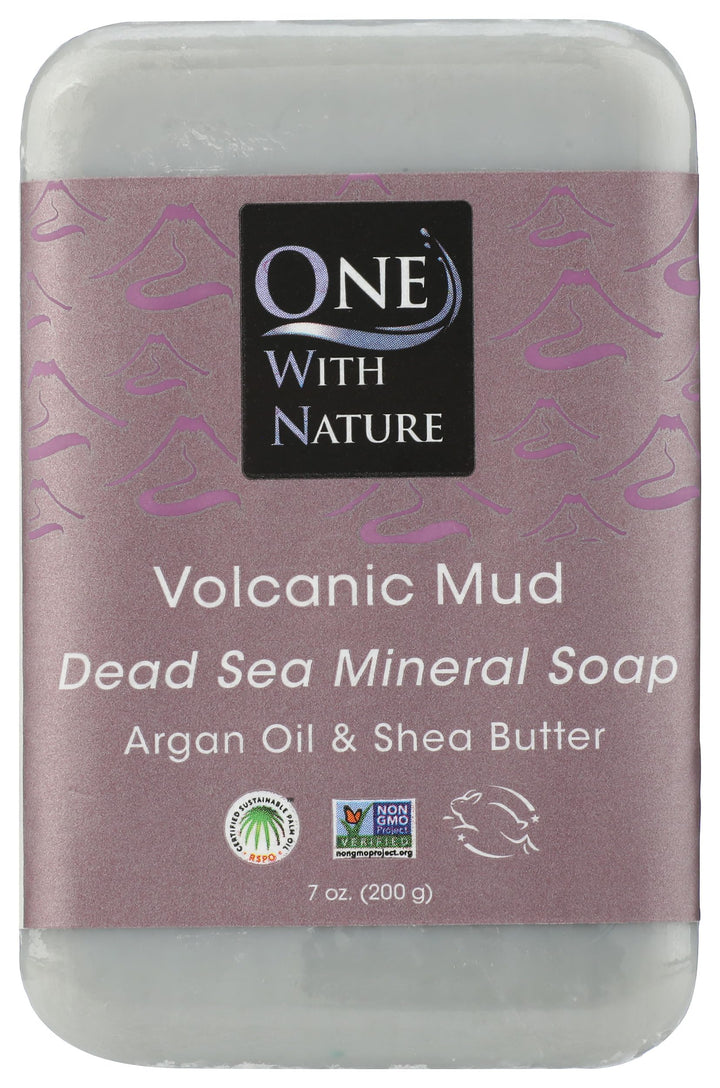 One With Nature Volcanic Mud Soap Bar, 7 oz