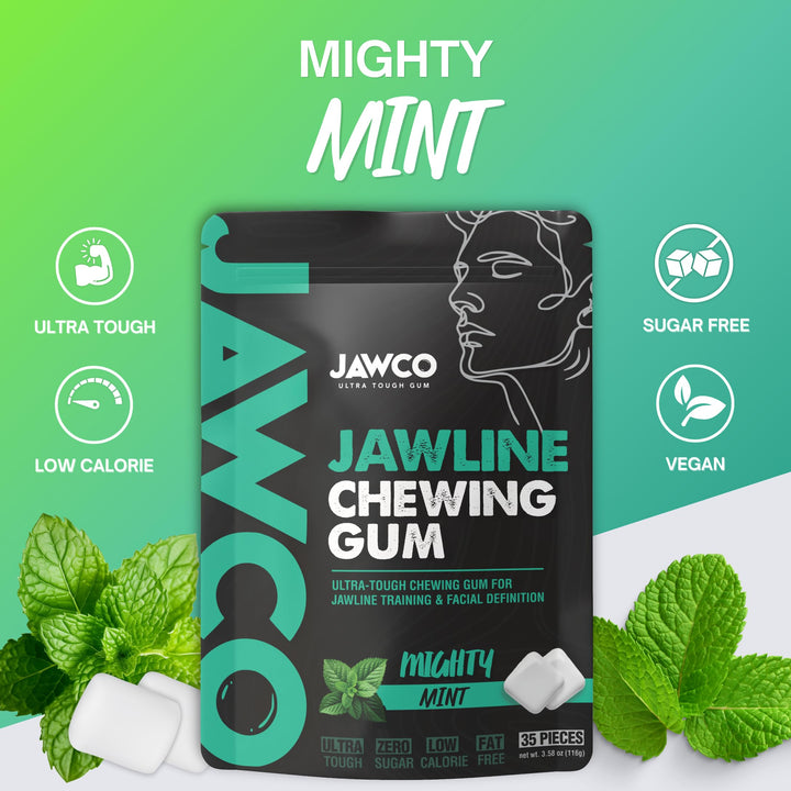JAWCO Jawline Chewing Gum, Mighty Mint, 1 Count