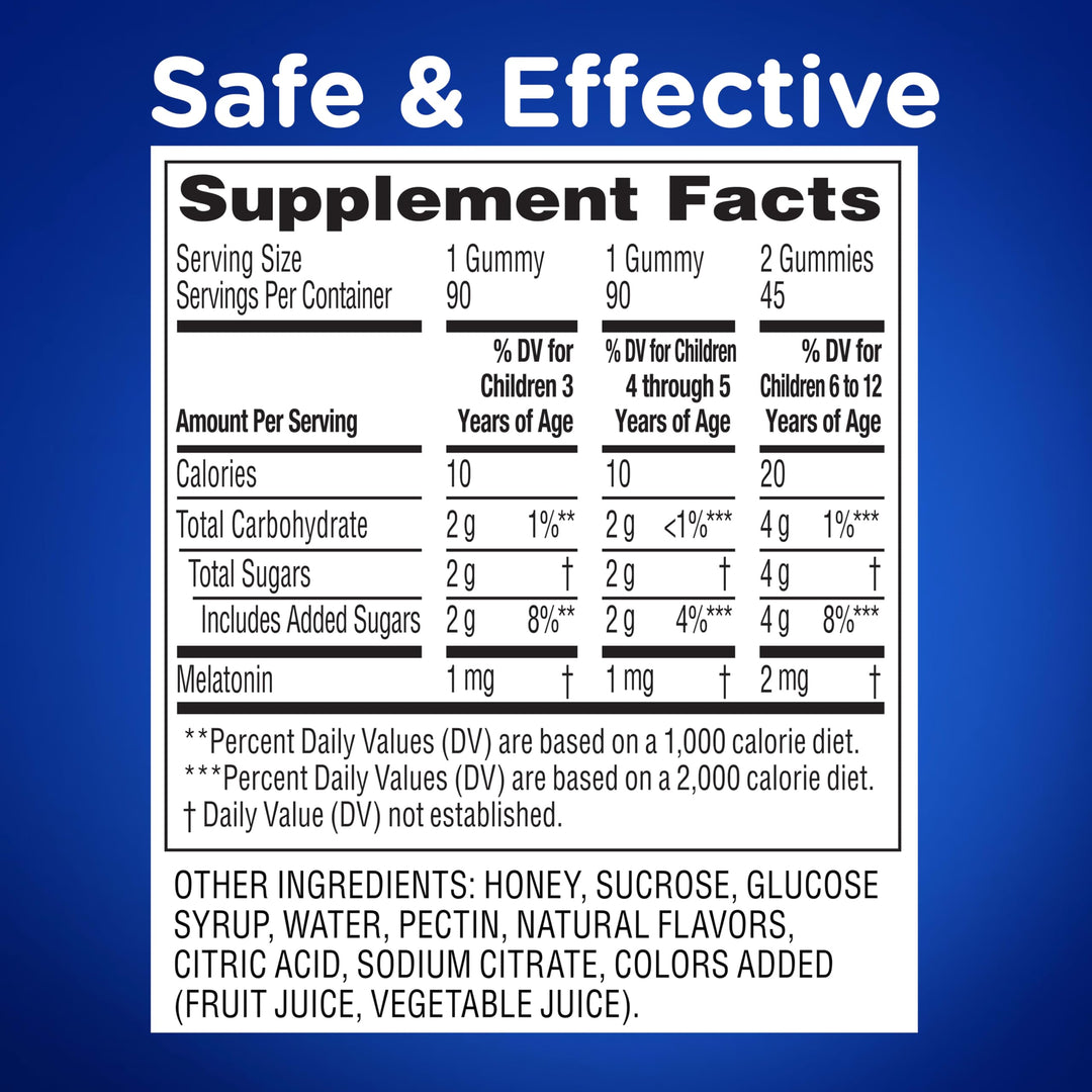 Zarbee's Kids Melatonin Sleep Gummies, 1 mg, 90 Count