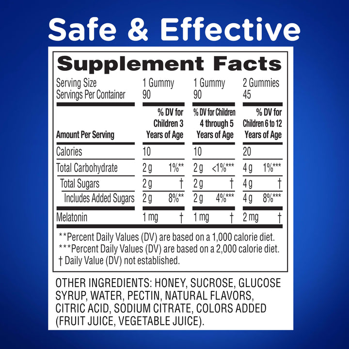 Zarbee's Kids Melatonin Sleep Gummies, 1 mg, 90 Count
