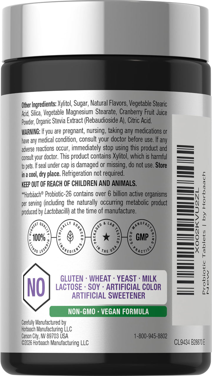 Horbäach Probiotics, Berry Flavor, 200 Count