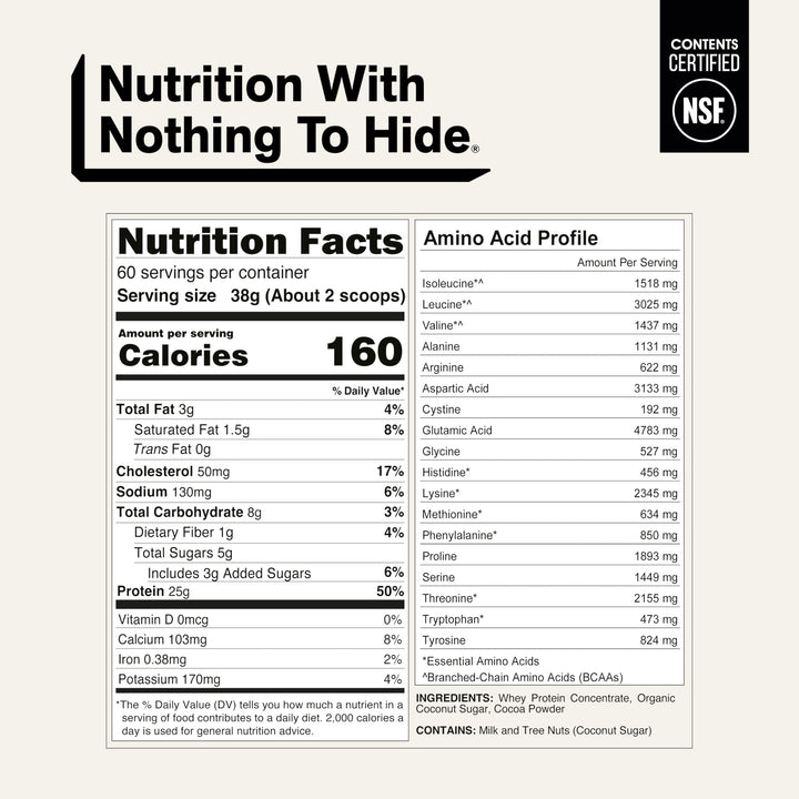 NAKED Whey Protein Powder, Chocolate, 5 lb