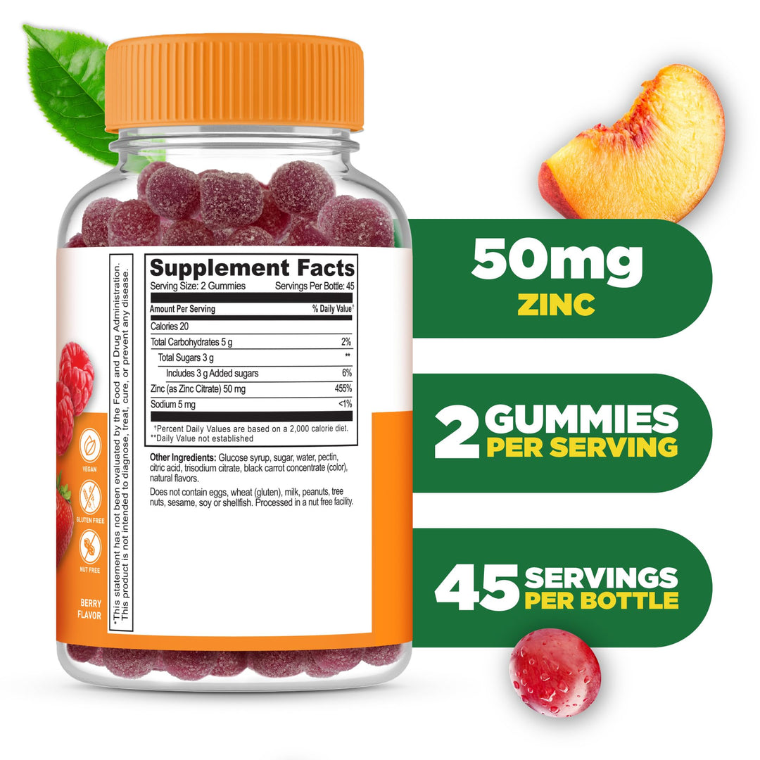 Lifeable Zinc Gummies, Maximum Strength 50 mg, 90 Count