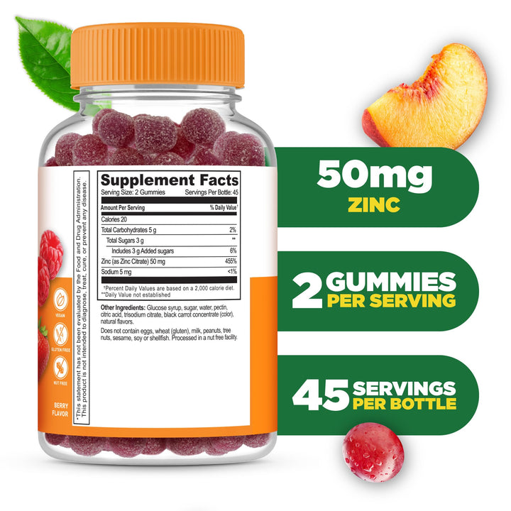 Lifeable Zinc Gummies, Maximum Strength 50 mg, 90 Count