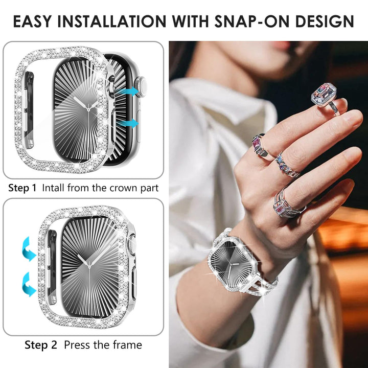WINGLE Case for Apple Watch Series 11 10, Silver/Clear, 46mm, 2 Count