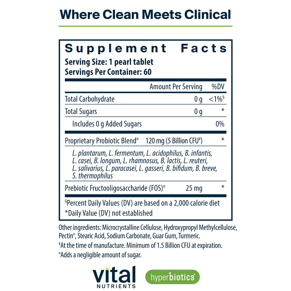 Hyperbiotics Vital Nutrients Pro-15 Pre & Probiotics, 60 Count