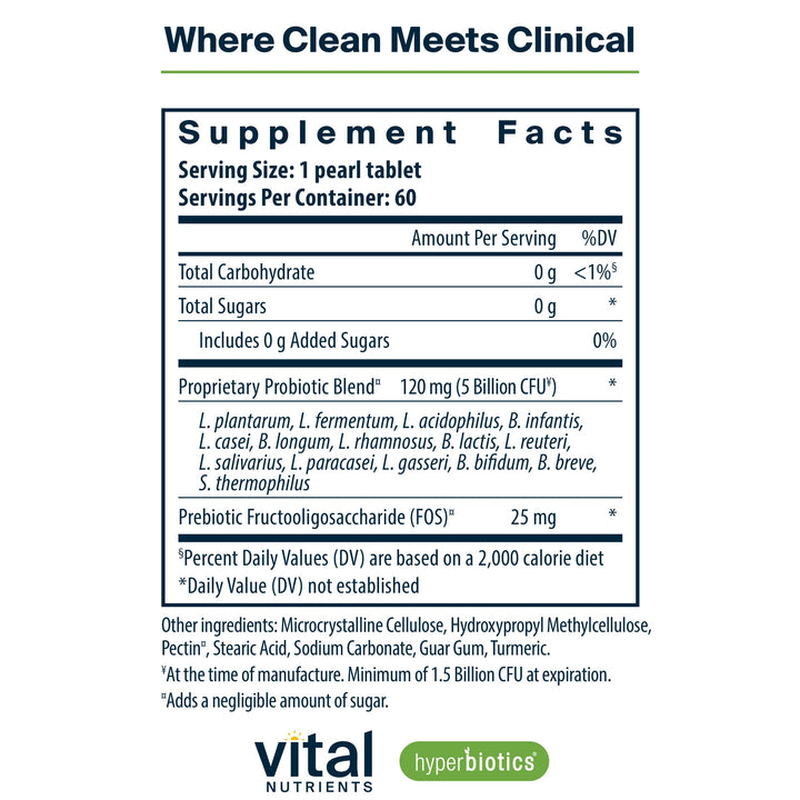 Hyperbiotics Vital Nutrients Pro-15 Pre & Probiotics, 60 Count