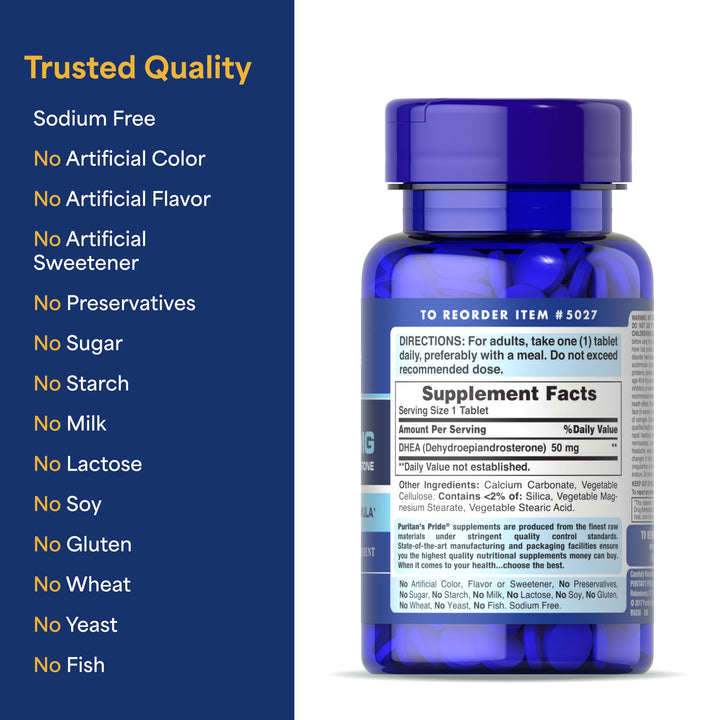 Puritan's Pride Youth Guard DHEA, 50 mg, 100 Count
