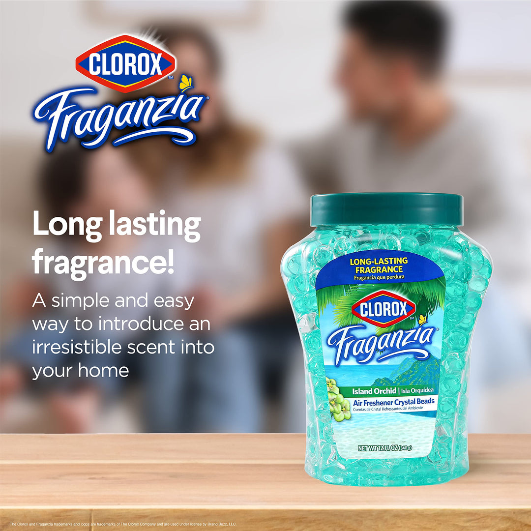 Clorox Fraganzia Crystal Beads Air Freshener, Island Orchid, 12 oz