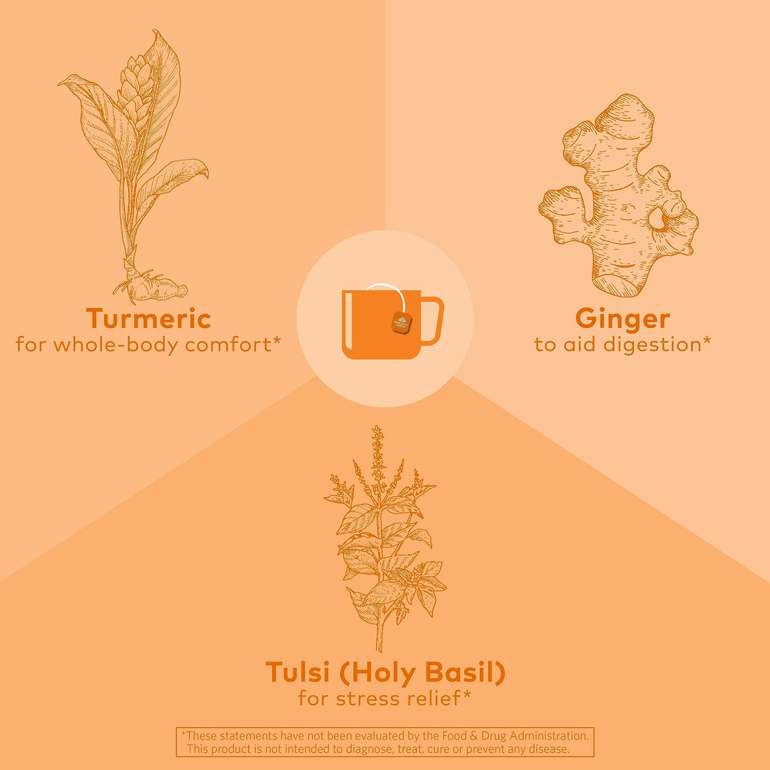 ORGANIC INDIA Tulsi Ginger Turmeric Tea, 18 Count