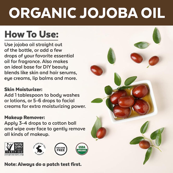 Viva Naturals Organic Jojoba Oil, 4 fl oz