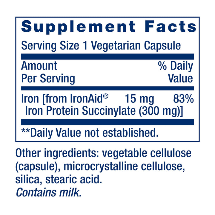 Life Extension Iron Protein Plus, 300 mg, 100 Count