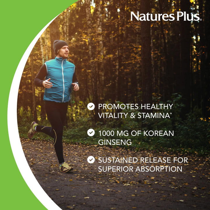 Nature's Plus Herbal Actives Korean Ginseng Extended Release, 1000 mg, 30 Count